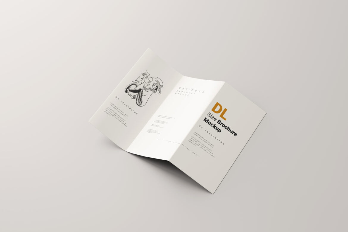 Dl Size Tri Fold Brochure Mockups Mockup Free