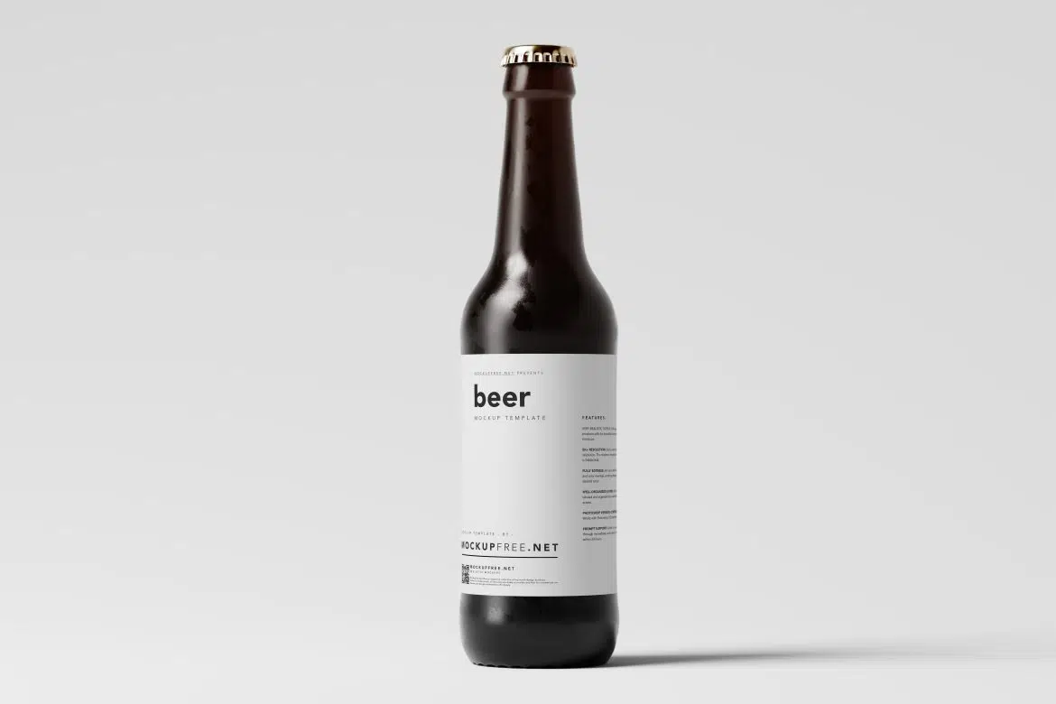 Amber Color Longneck Beer Bottle Mockups Mockup Free