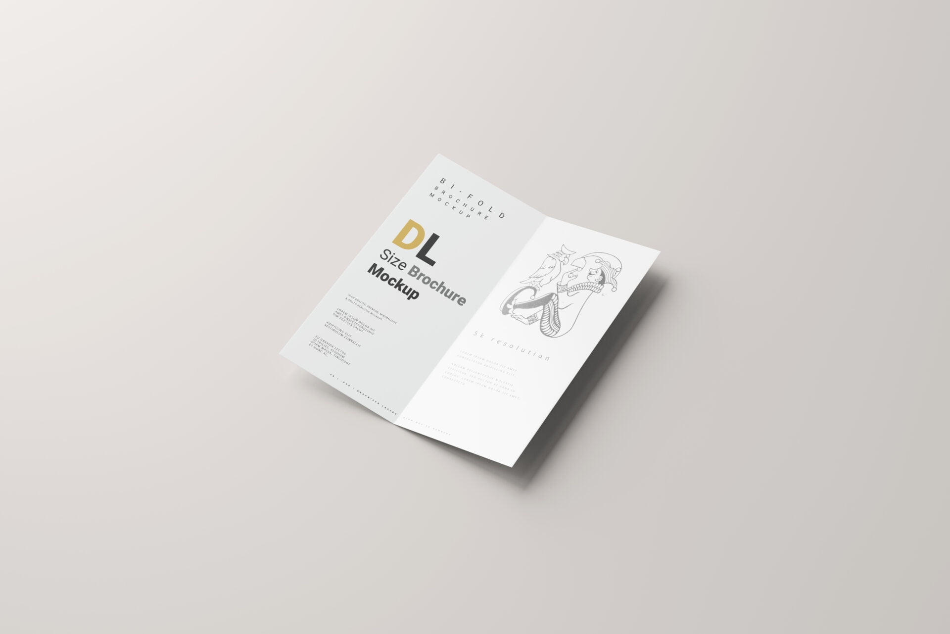 Bi-Fold DL Brochure Mockup - Mockup Free