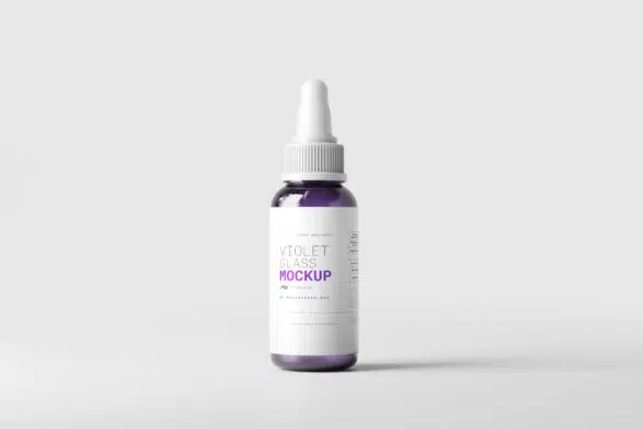 Violet Glass Orion Dropper Bottle Mockup - Mockup Free