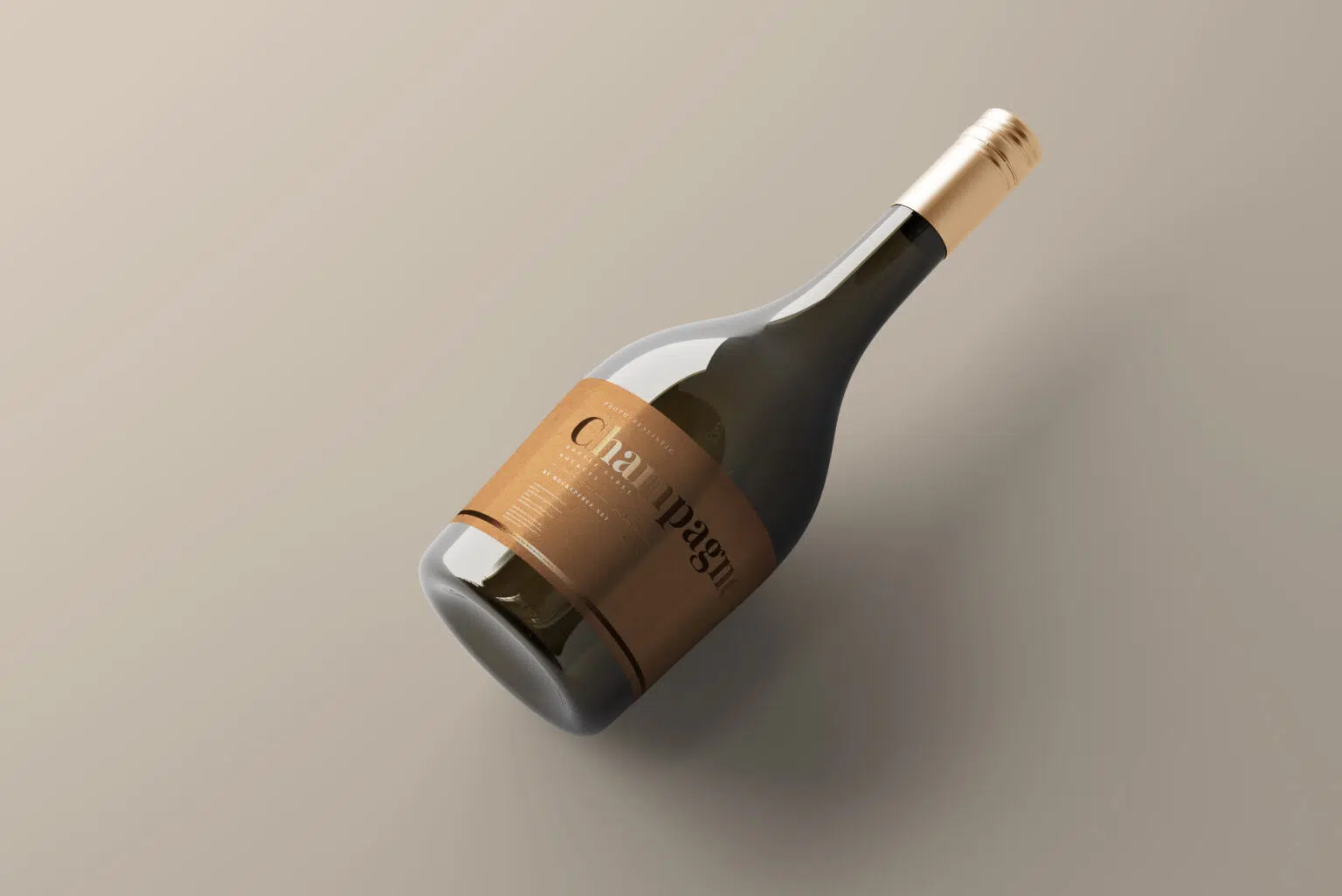 Champagne Bottle Mockup Mockup Free