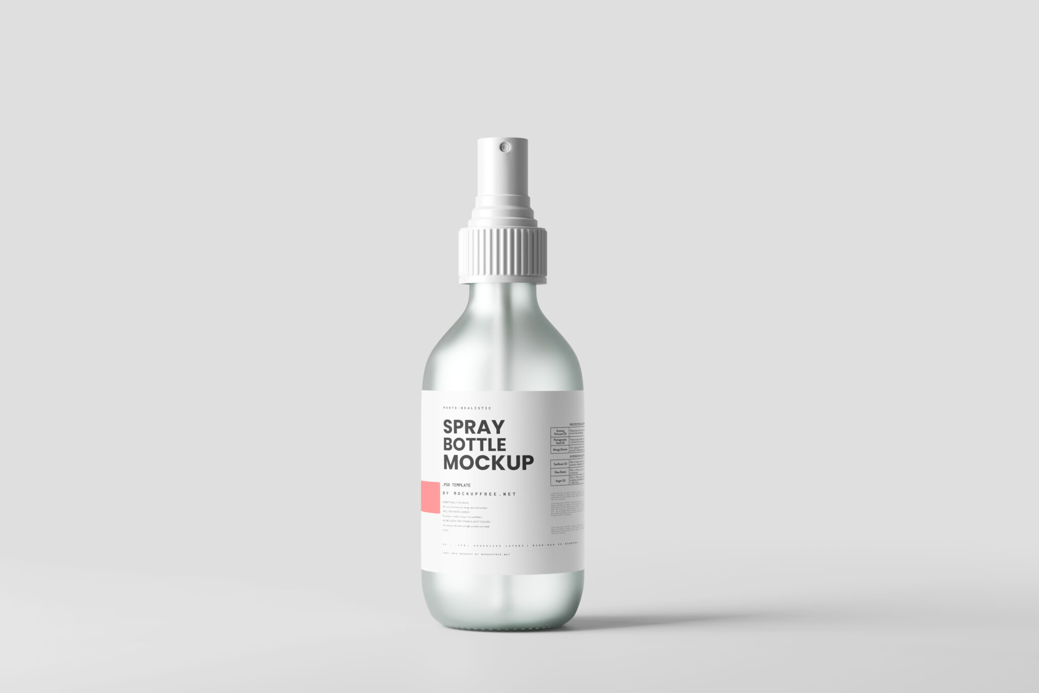 Frosted Glass Spray Bottle Mockup Mockup Free