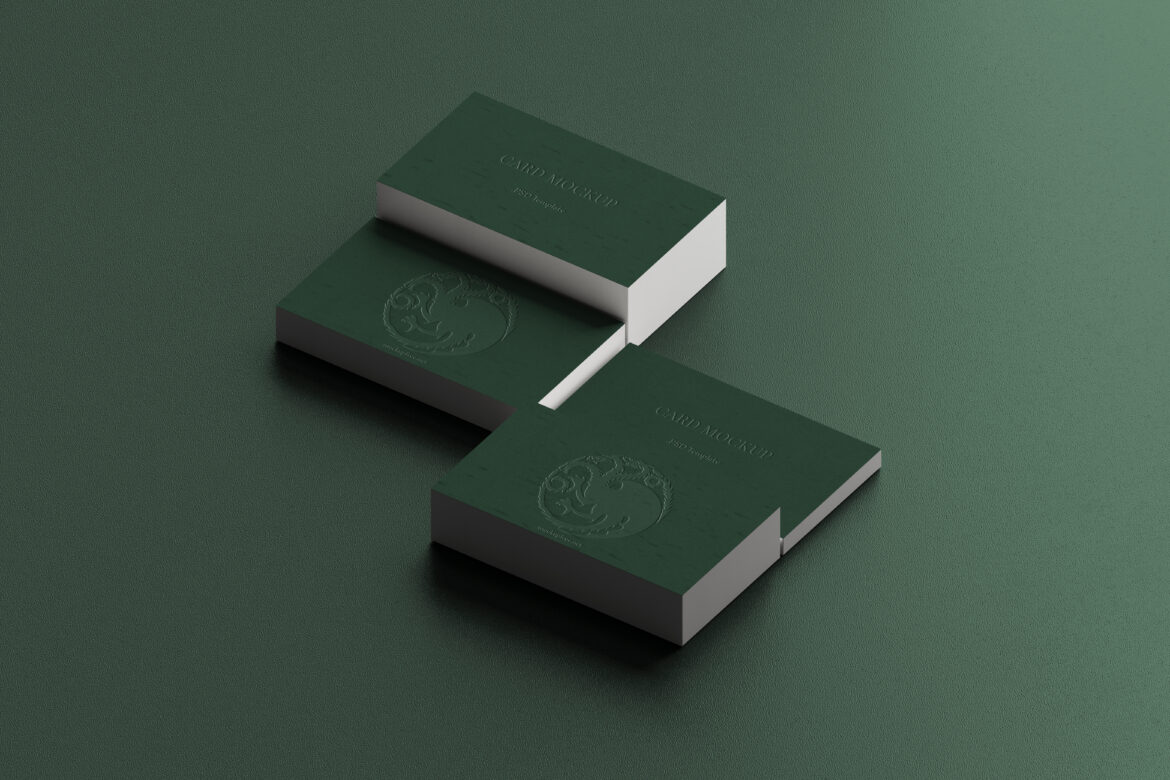 Embossed Business Card Mockup - Mockup Free