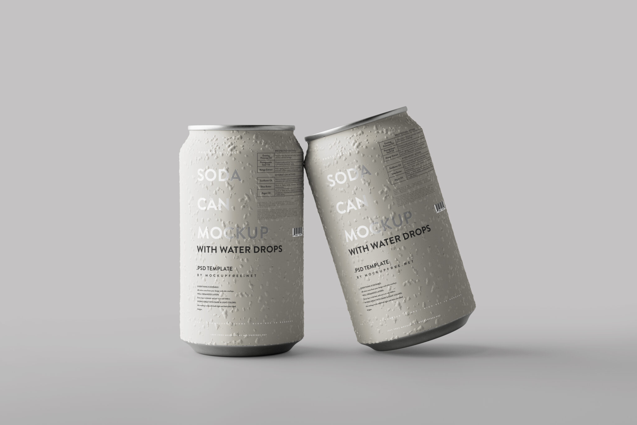 330ml Can Mockup with Water Drops - Mockup Free