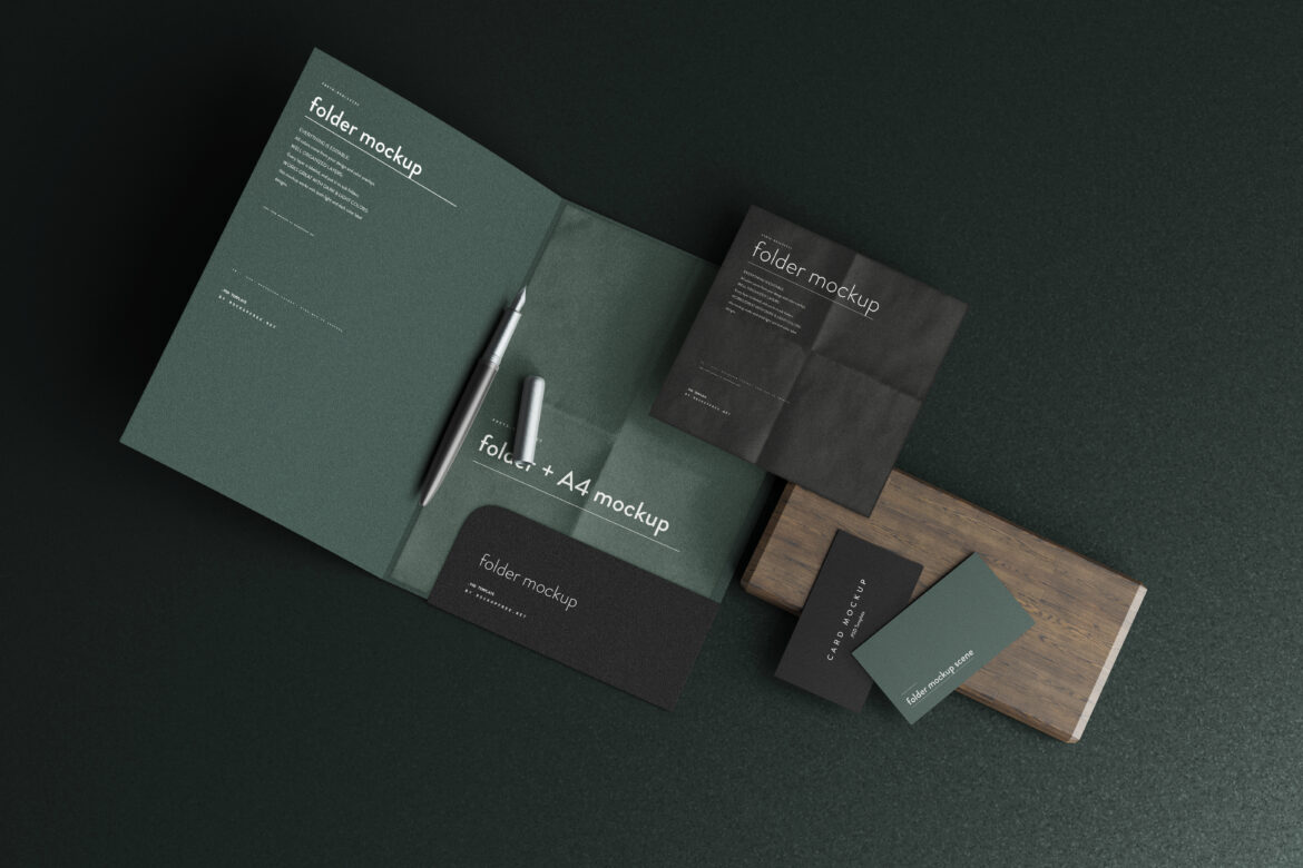 A4 size folder mock up - Mockup Free