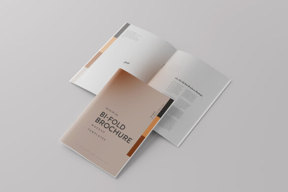 Bi-Fold Multiple Pages Brochure Mockups - Mockup Free