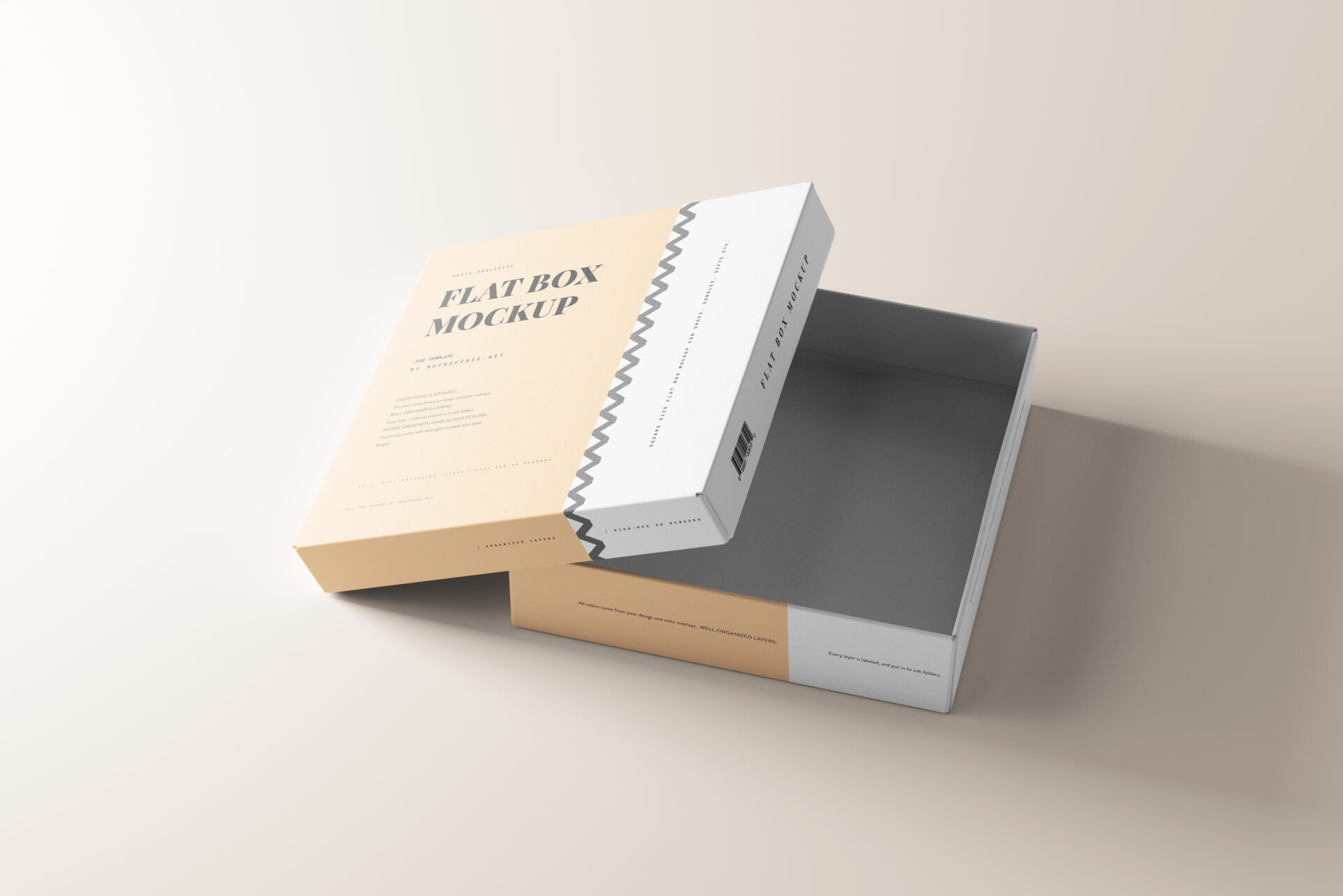 Flat Box Mockup - Mockup Free