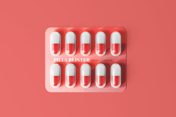 Capsule Blister with Box Mockup - Mockup Free