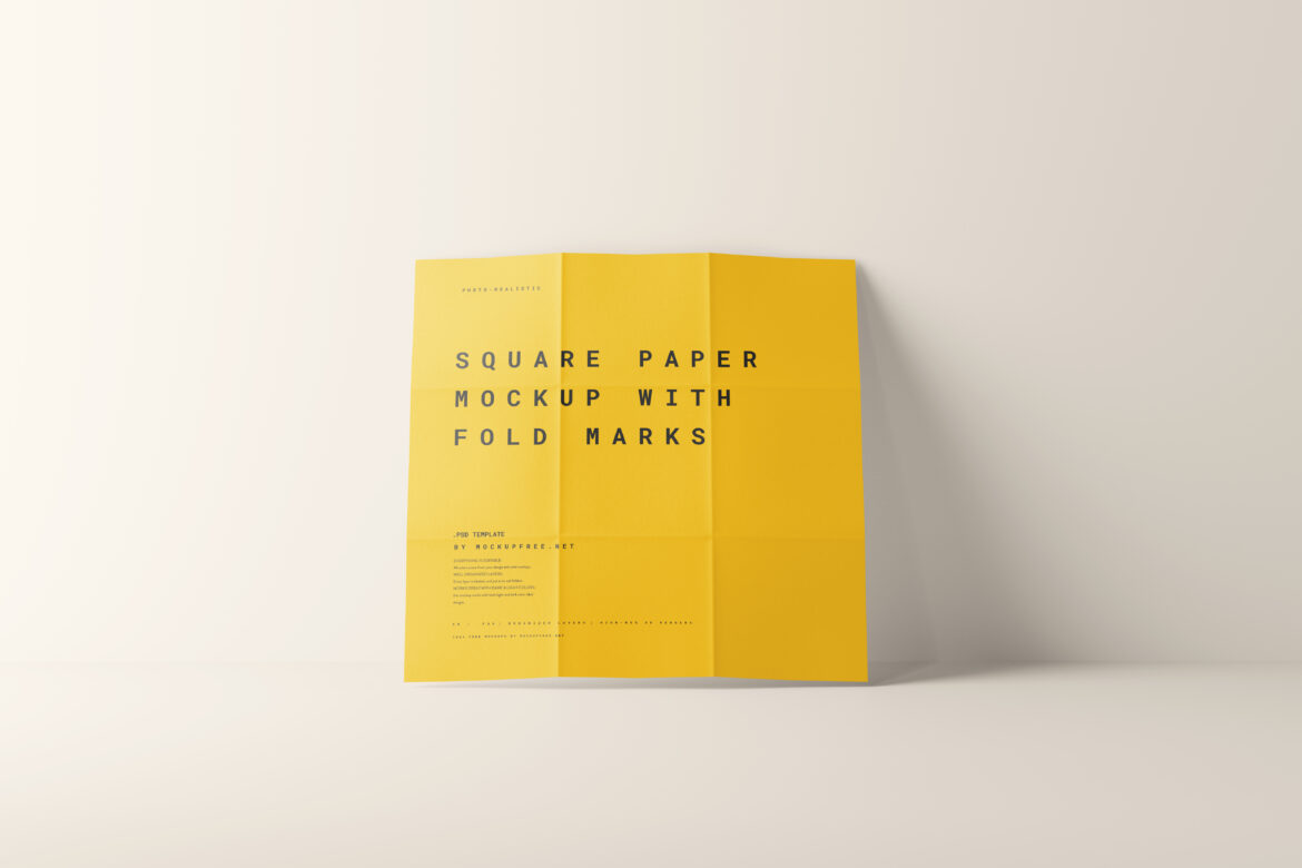 Paper Mockup with Fold Marks - Mockup Free