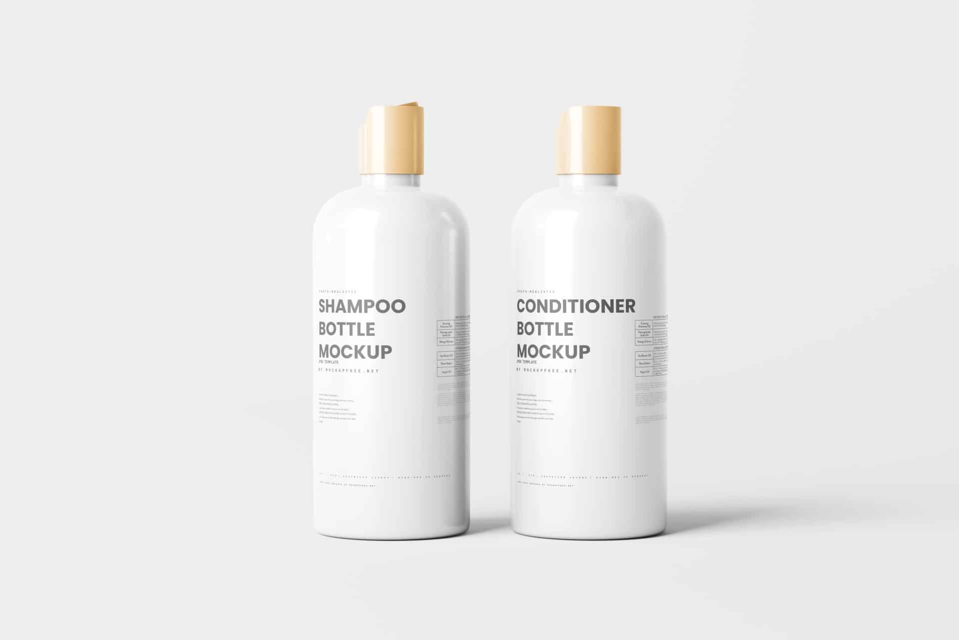 Shampoo and Conditioner Bottles Mockup Scenes Mockup Free