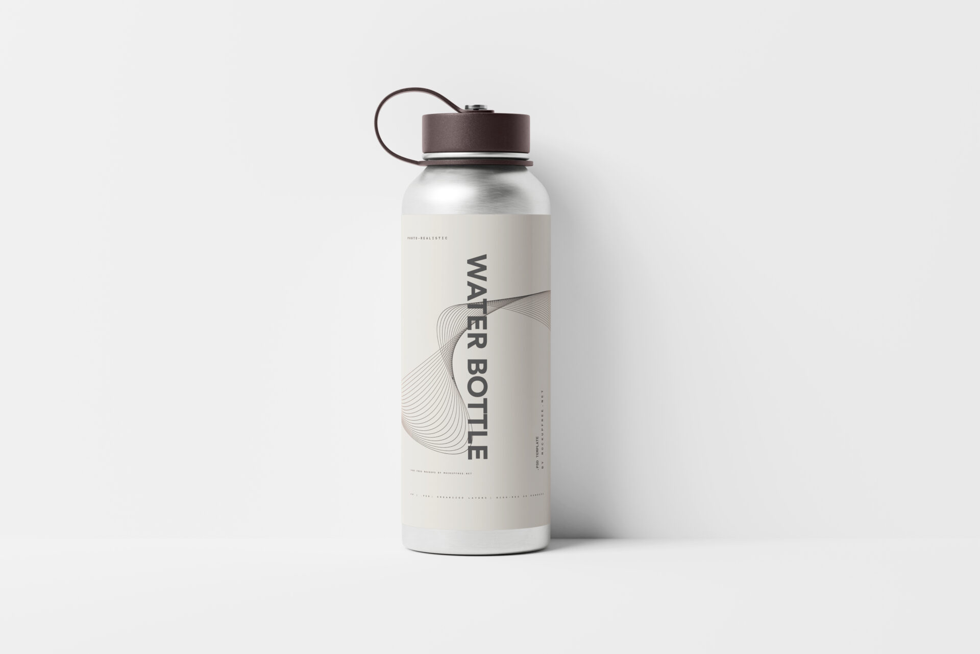 Aluminum Water Bottle Mockup - Mockup Free