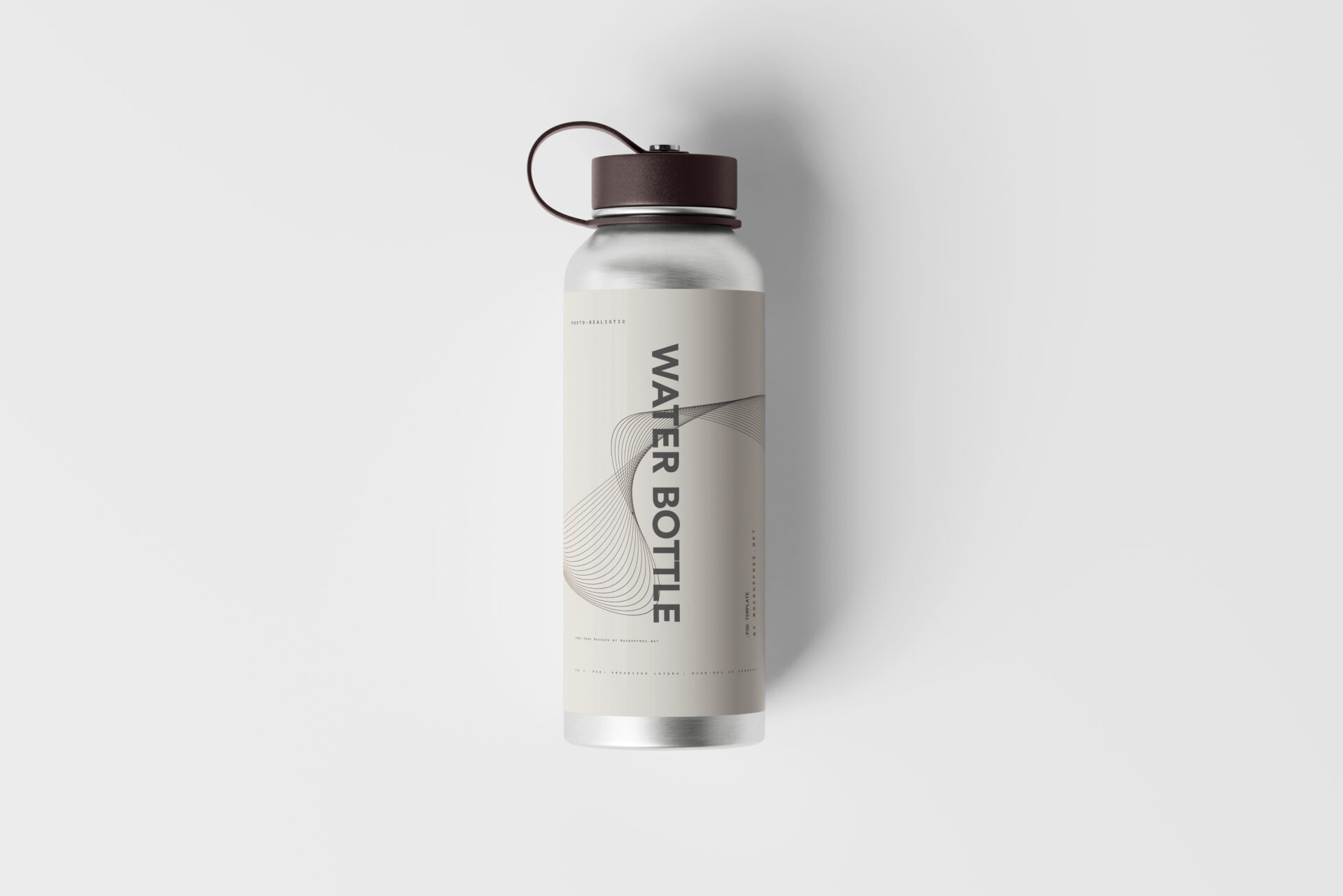 Aluminum Water Bottle Mockup - Mockup Free