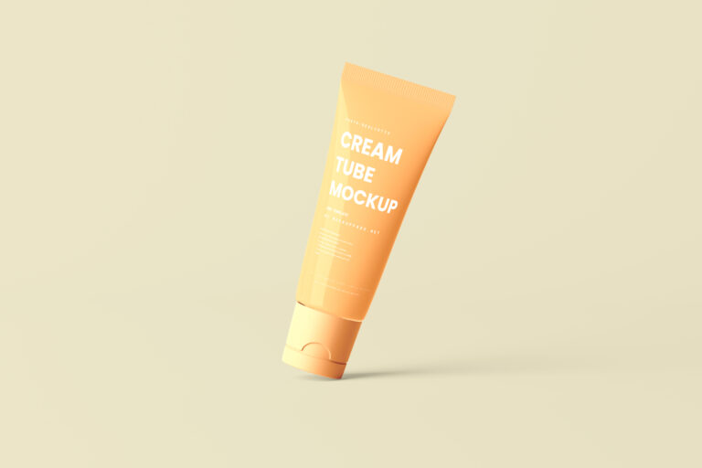 Cream Tube with Large Cap Mockups - Mockup Free