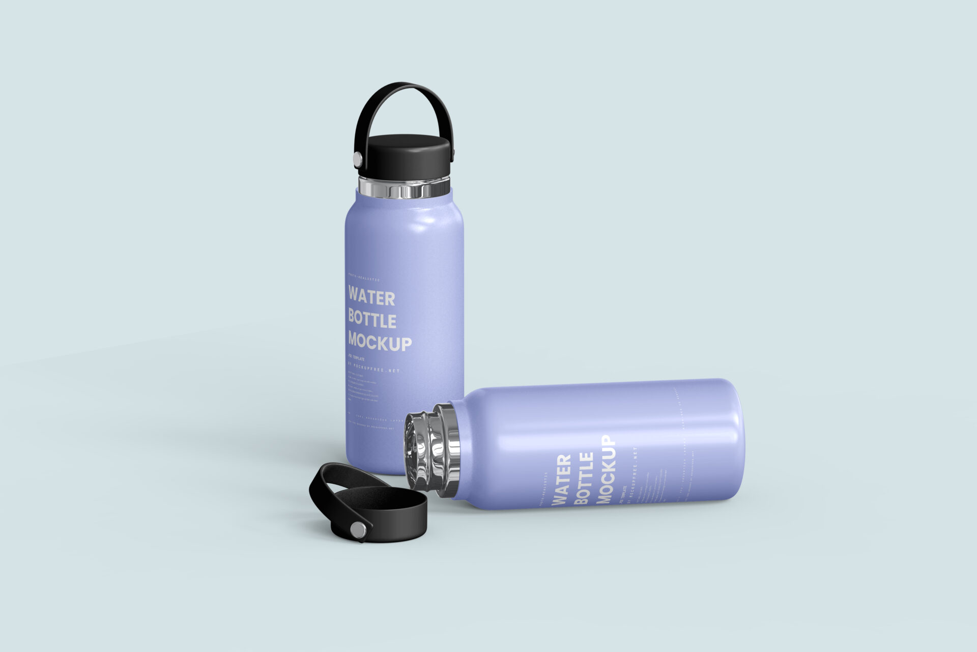 Aluminum Water Bottle Mockups - Mockup Free