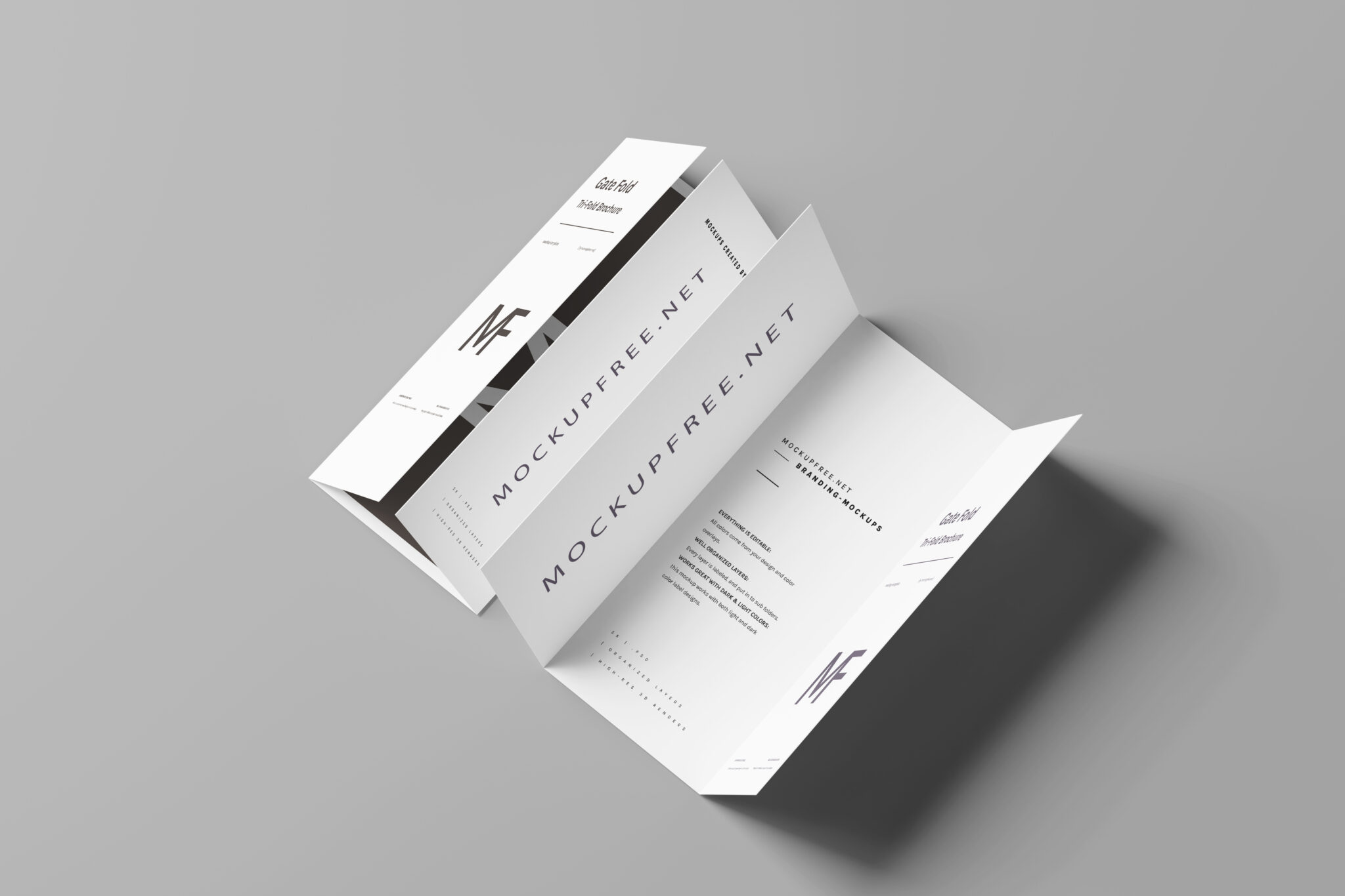 Gate Fold Brochure Mockups - Mockup Free