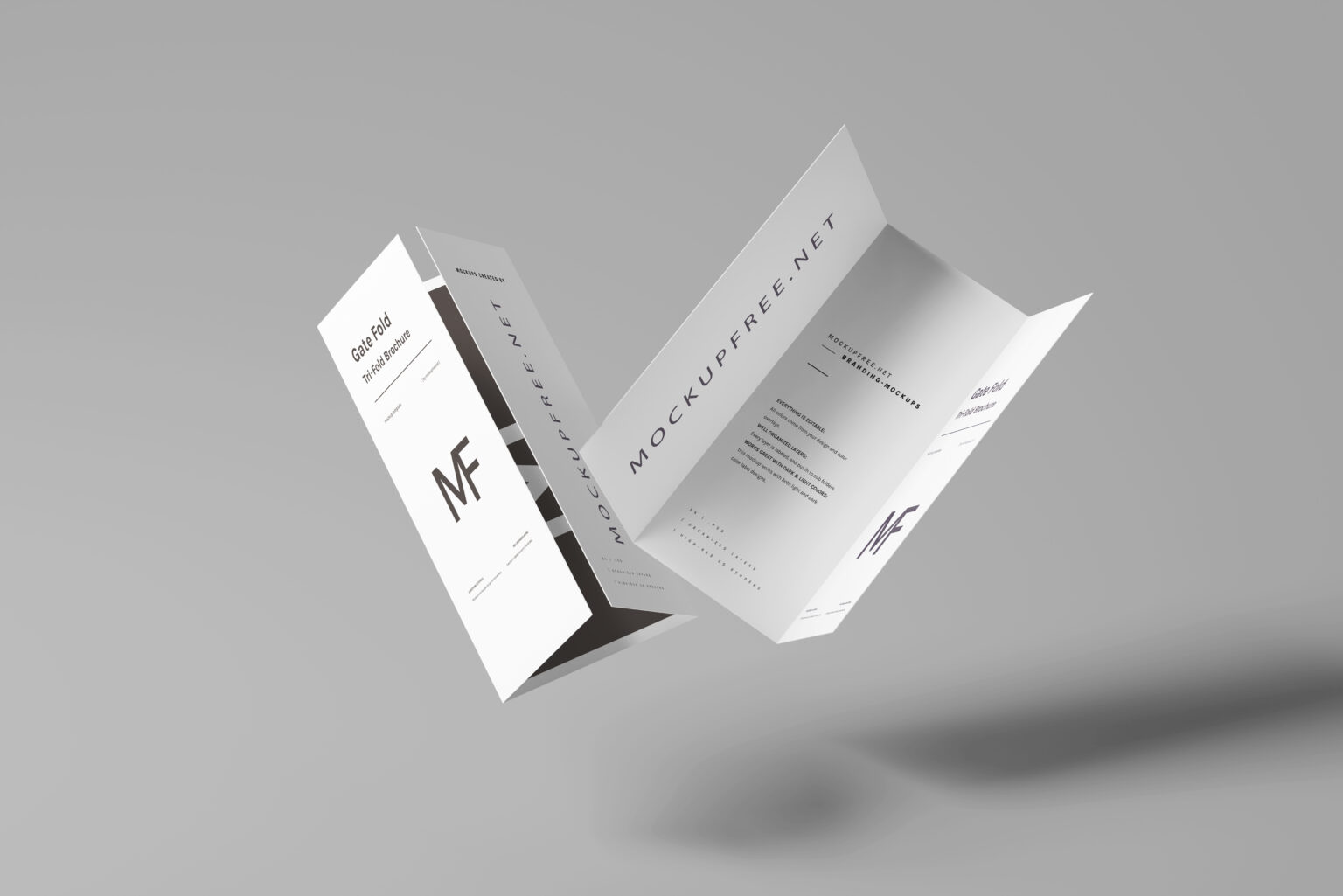 Gate Fold Brochure Mockups - Mockup Free