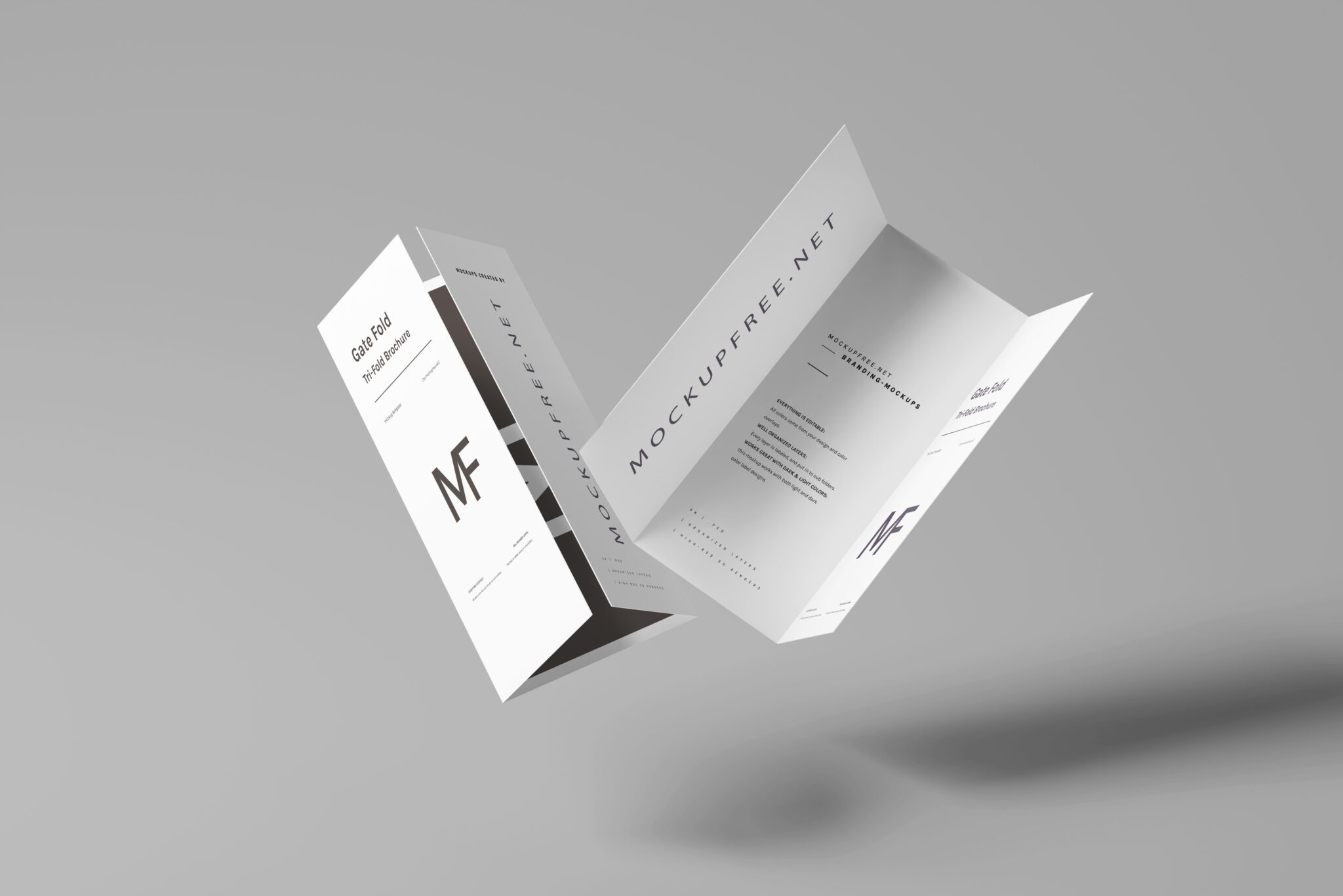 Gate Fold Brochure Mockups - Mockup Free