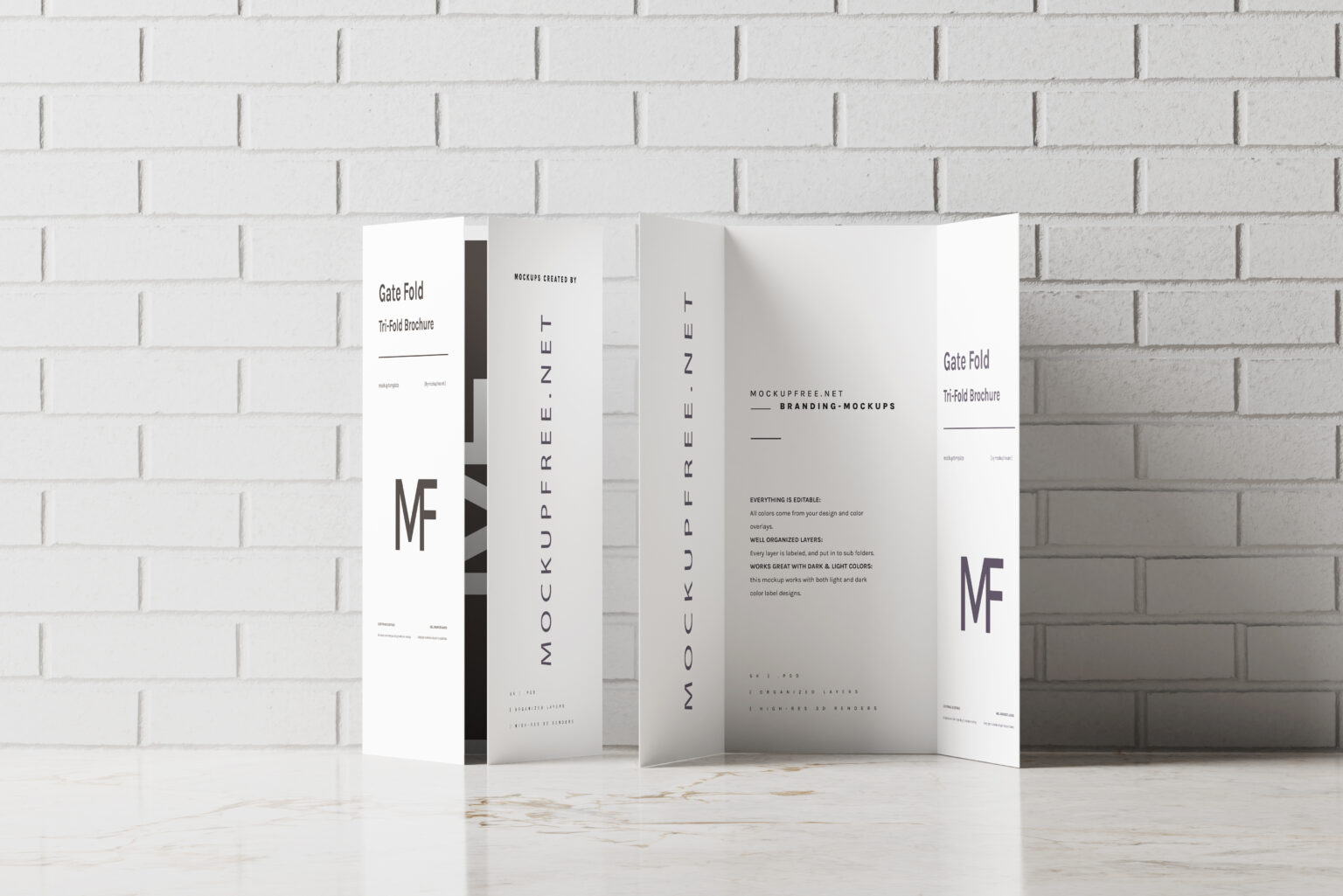 Gate Fold Brochure Mockups - Mockup Free