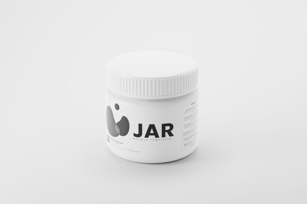 White Plastic Cosmetic Jar Mockup