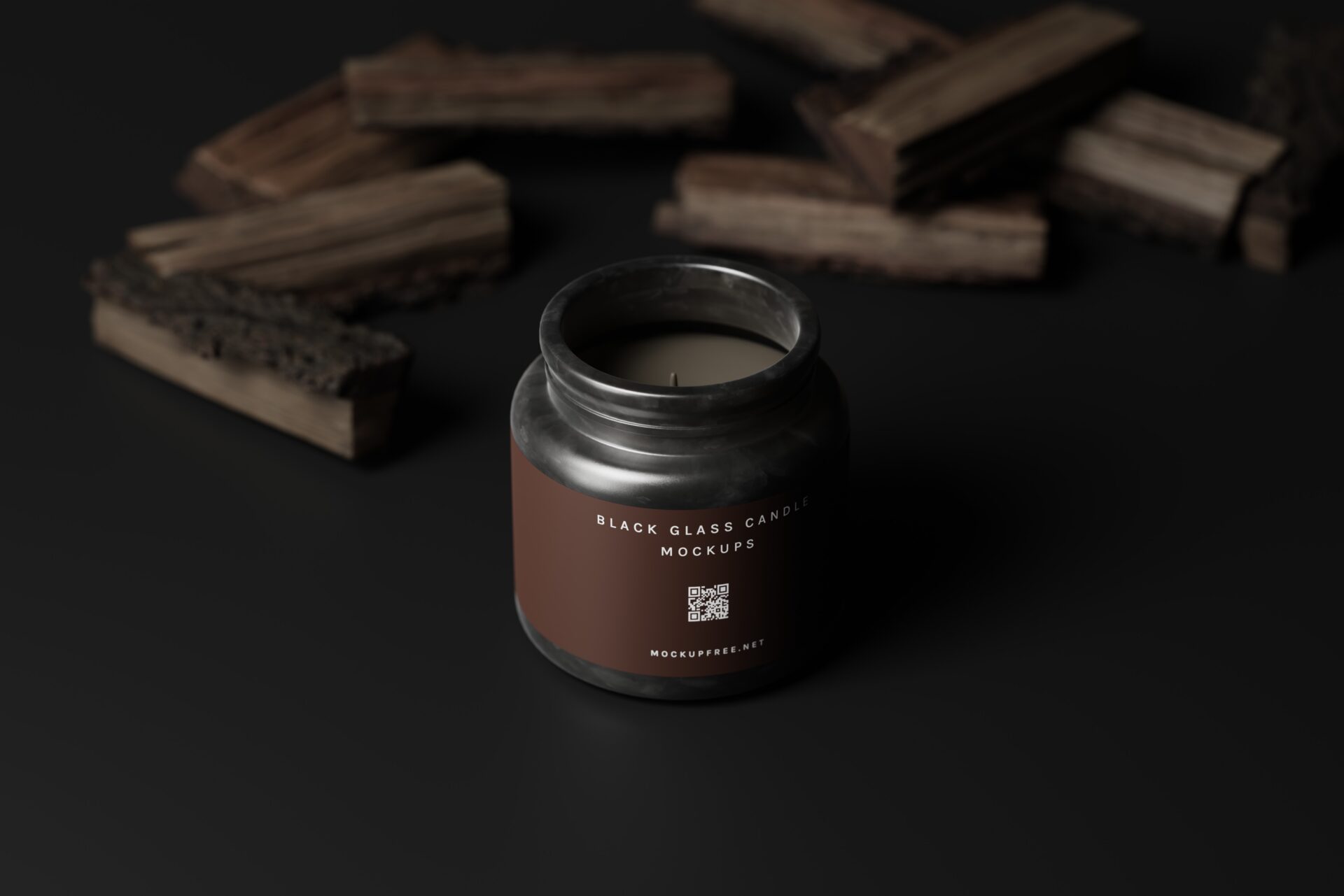 Black Glass Candle Jar Mockups Mockup Free