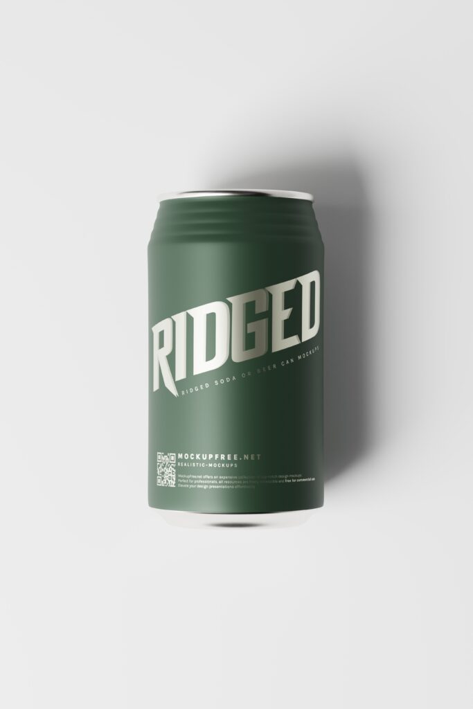 Ridged Soda or Beer Can Mockups