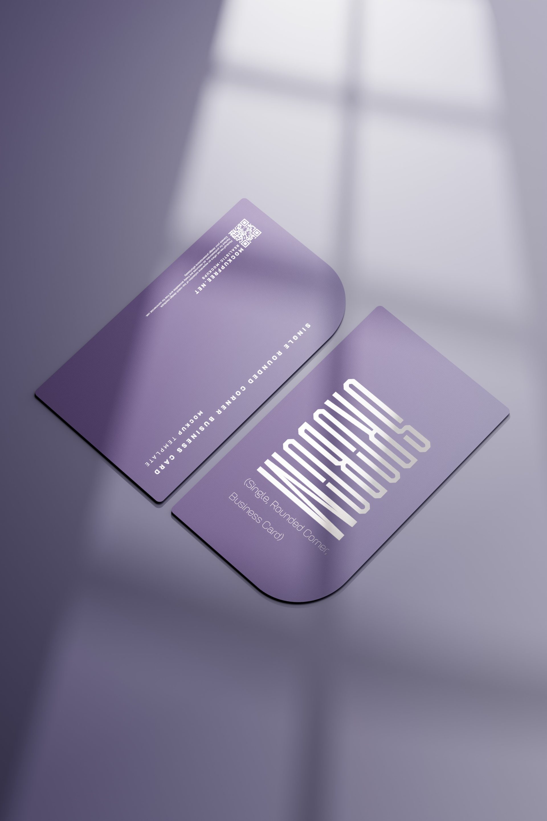 Single Rounded Corner Business Card Mockups - Mockup Free