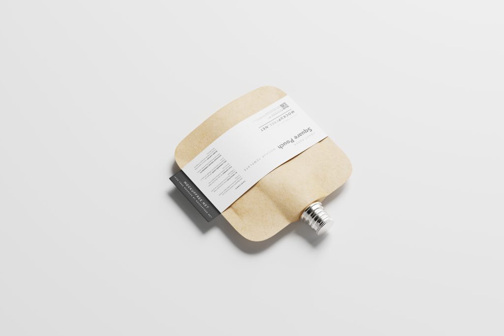 Square Craft Paper Pouch Mockup