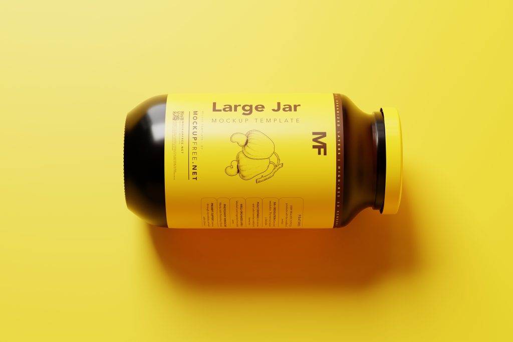 1L or 1.5L Large Jar Mockup