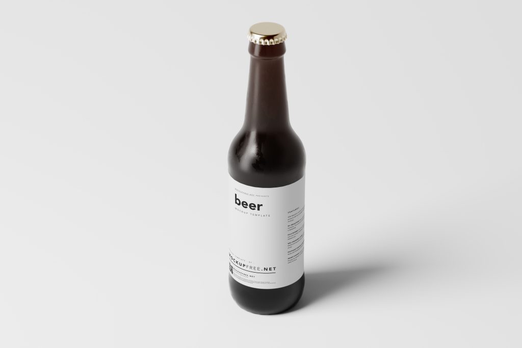 Amber Color Longneck Beer Bottle Mockup