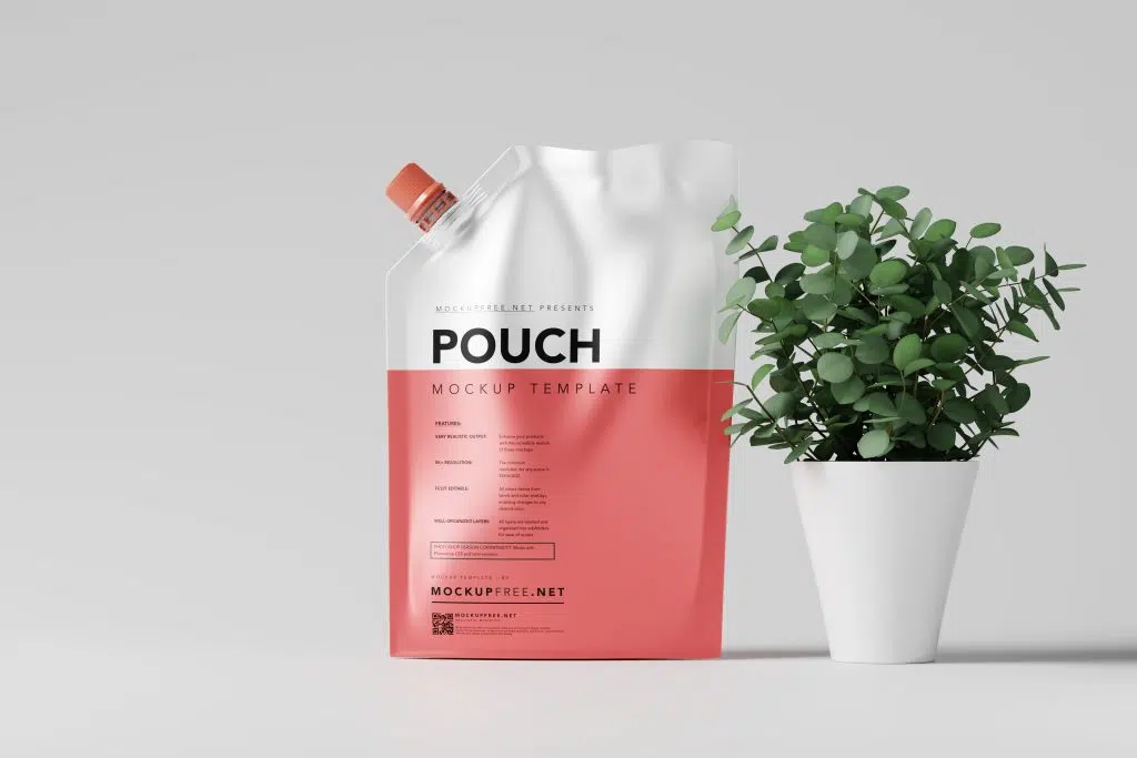 Doy Pack or Plastic Stand-up Pouch Packaging Mockup