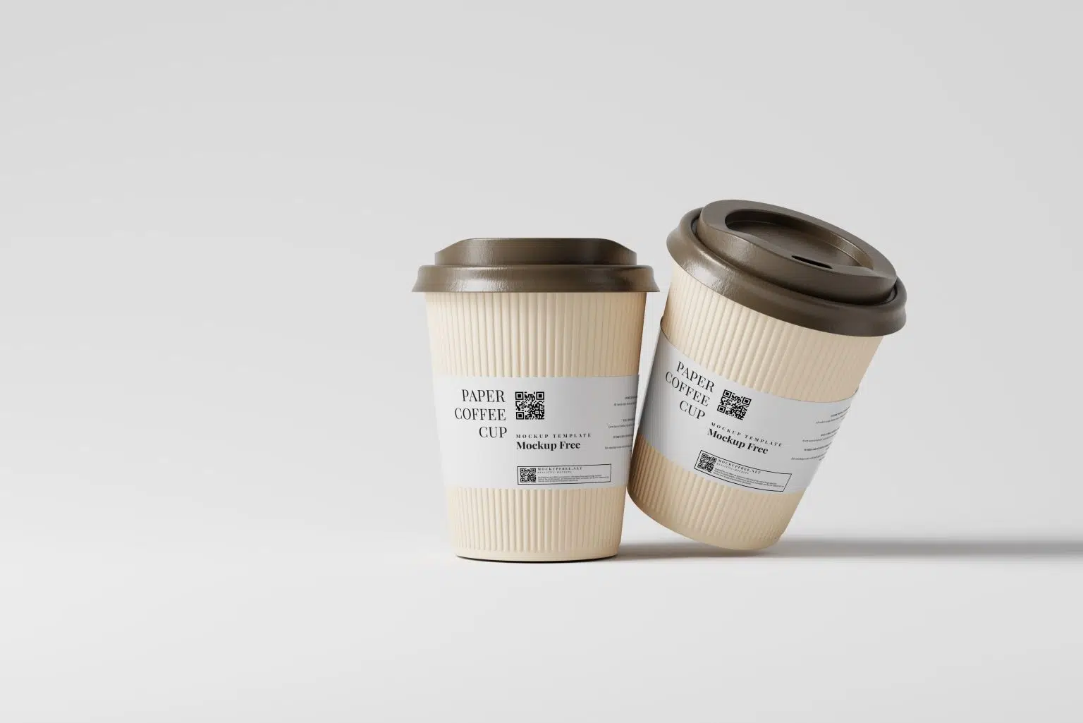 Corrugated Paper Coffee Cup with Java Jacket Mockup - Mockup Free